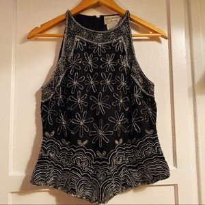 Papell Boutique evening top 100% silk